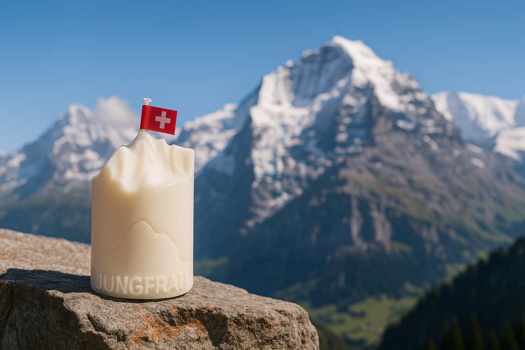 Collage Jungfrau mit Jungfrau Berg im Hintergrund