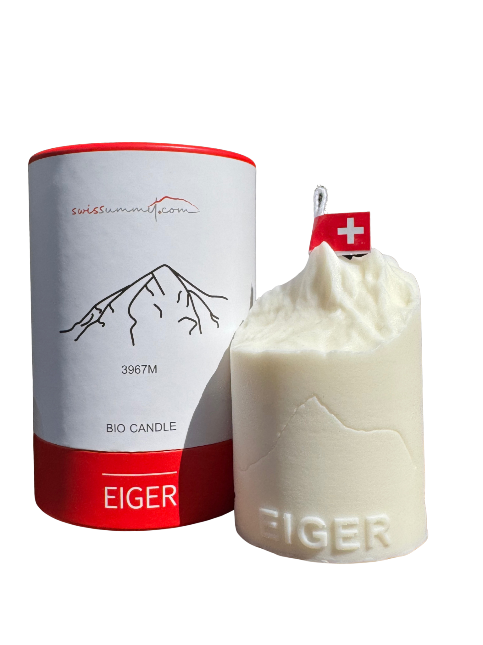 Eiger Kerze mit Verpackung