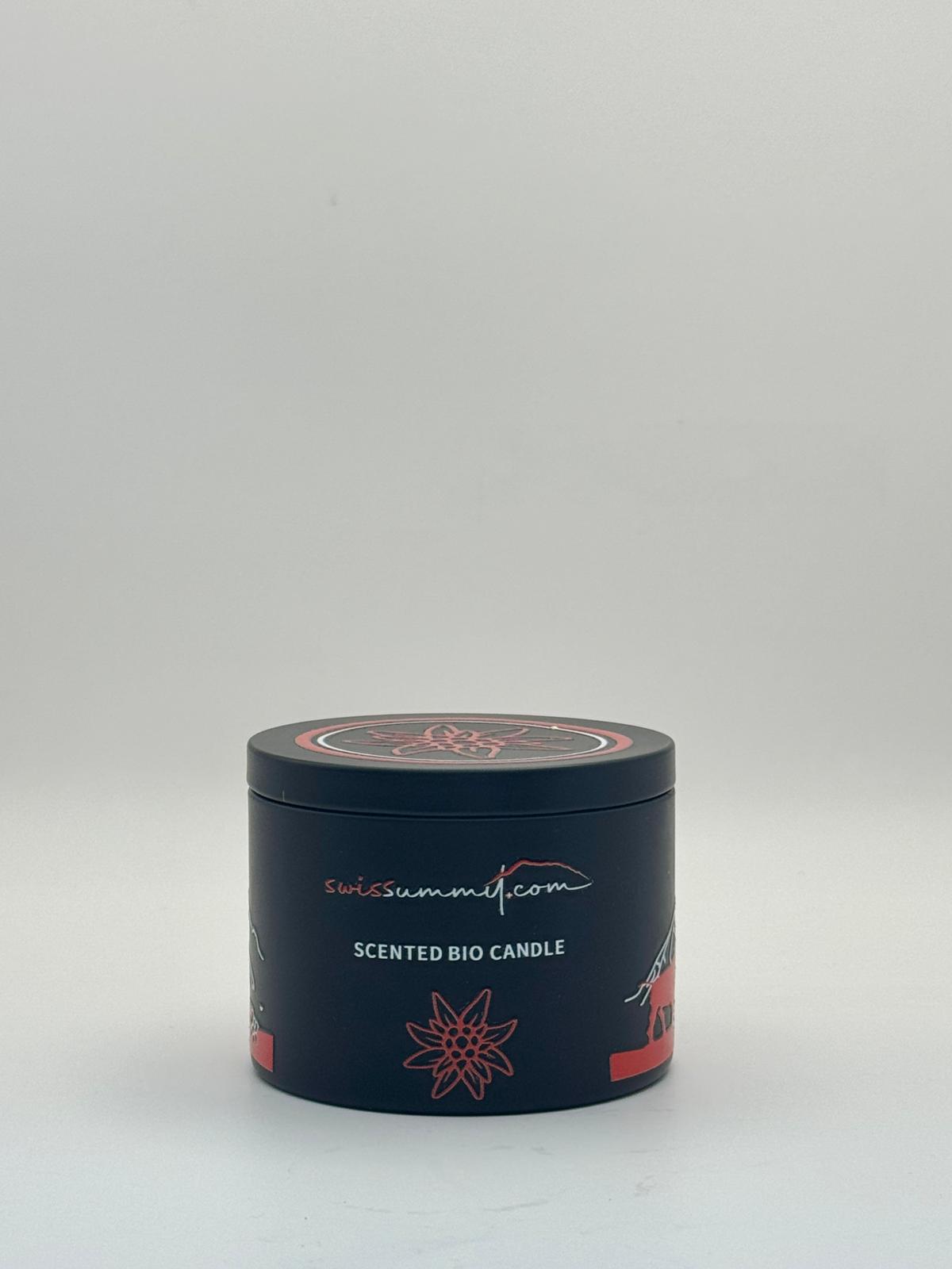 Duftkerze Schwingerkönig in schwarzer Dose geschlossen