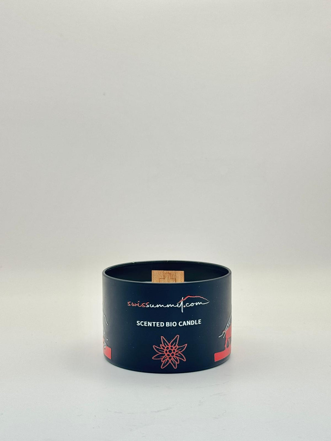 Duftkerze Schwingerkönig in schwarzer Dose offen